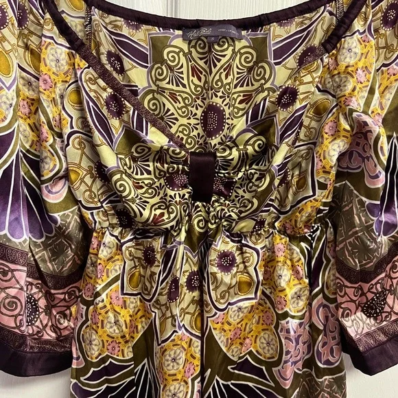 Hale Bob 100% Silk Bohemian Women's Top - Picture 2 of 7